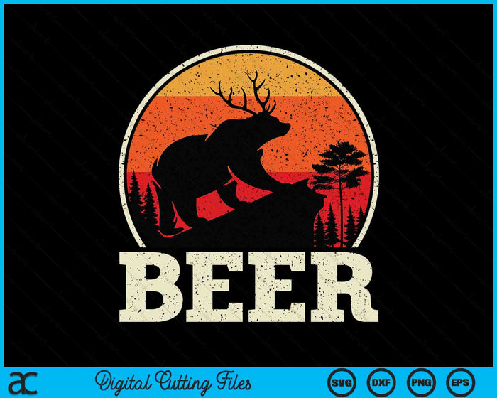 Bear Deer Funny Beer Retro Vintage St. Patrick's Day SVG PNG Digital Printable Files Bear Deer Funny Beer Retro Vintage St. Patrick's Day SVG PNG Digital Printable Files