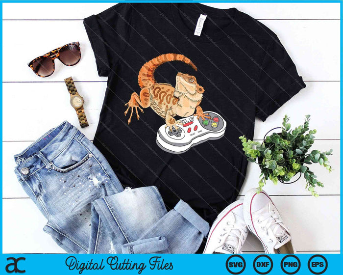 Bearded Dragon Playing Video Game Reptiles SVG PNG Digital Cutting Files Bearded Dragon Playing Video Game Reptiles SVG PNG Digital Cutting Files