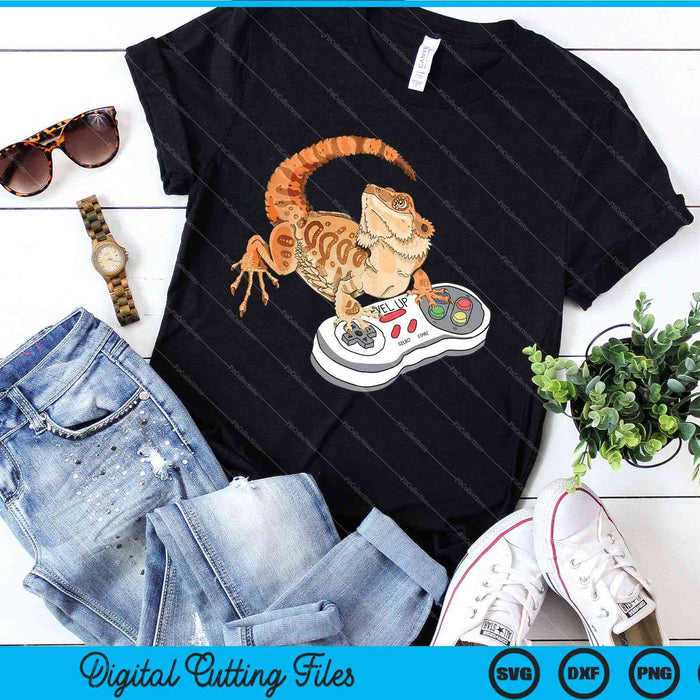 Bearded Dragon Playing Video Game Reptiles SVG PNG Digital Cutting Files Bearded Dragon Playing Video Game Reptiles SVG PNG Digital Cutting Files