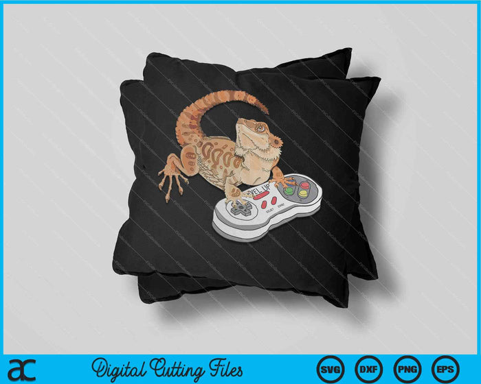 Bearded Dragon Playing Video Game Reptiles SVG PNG Digital Cutting Files Bearded Dragon Playing Video Game Reptiles SVG PNG Digital Cutting Files