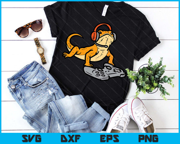 Bearded Dragon Video Gaming Funny Gamer Animal SVG PNG Digital Printable Files
