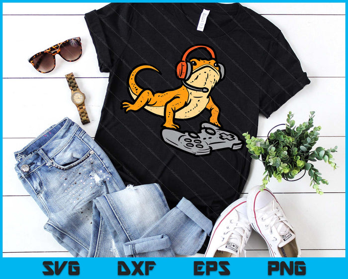 Bearded Dragon Video Gaming Funny Gamer Animal SVG PNG Digital Printable Files Bearded Dragon Video Gaming Funny Gamer Animal SVG PNG Digital Printable Files