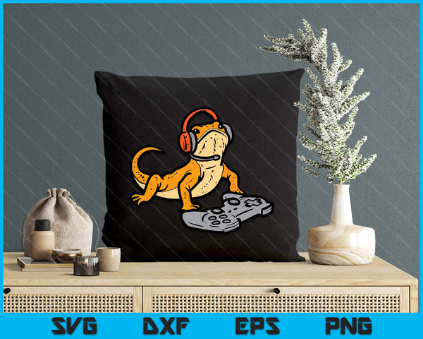 Bearded Dragon Video Gaming Funny Gamer Animal SVG PNG Digital Printable Files