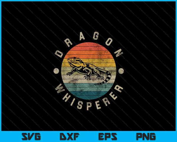 Bearded Dragon Whisperer Vintage Lizard Reptile Lover SVG PNG Digital Cutting Files