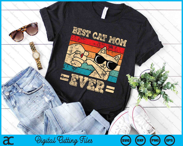 Best Cat Mom Ever Cat Retro Vintage SVG PNG Digital Cutting Files