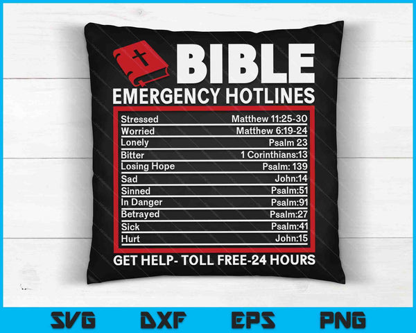 Bible Emergency Numbers Funny Christian Jesus SVG PNG Digital Cutting Files