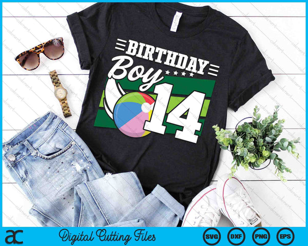 Birthday Boy 14 Years Old Beach Ball Lover Birthday SVG PNG Digital Cutting Files