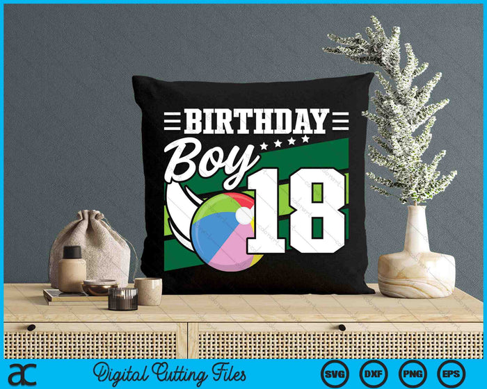 Birthday Boy 18 Years Old Beach Ball Lover Birthday SVG PNG Digital Cutting Files Birthday Boy 18 Years Old Beach Ball Lover Birthday SVG PNG Digital Cutting Files