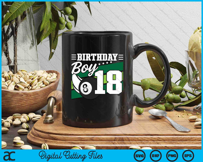 Birthday Boy 18 Years Old Pool Lover Birthday SVG PNG Digital Cutting Files Birthday Boy 18 Years Old Pool Lover Birthday SVG PNG Digital Cutting Files