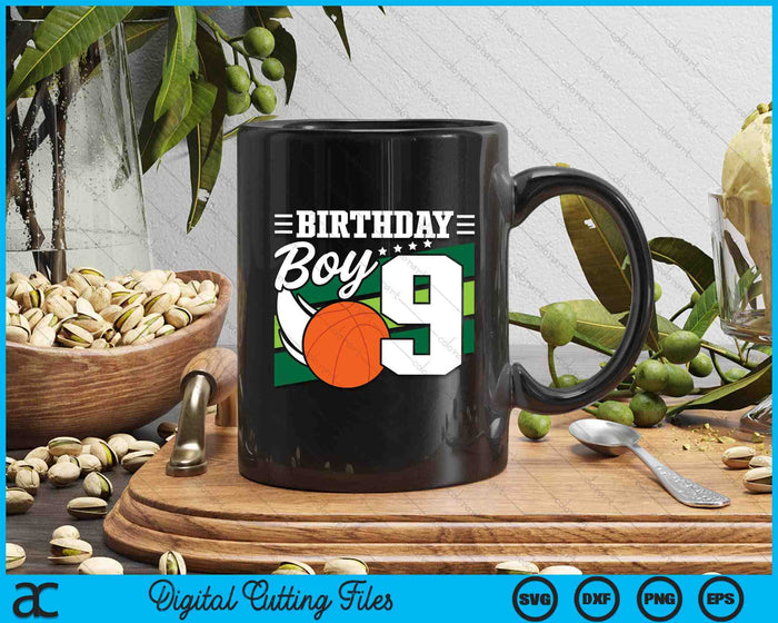 Birthday Boy 9 Years Old Basketball Lover Birthday SVG PNG Digital Cutting Files Birthday Boy 9 Years Old Basketball Lover Birthday SVG PNG Digital Cutting Files