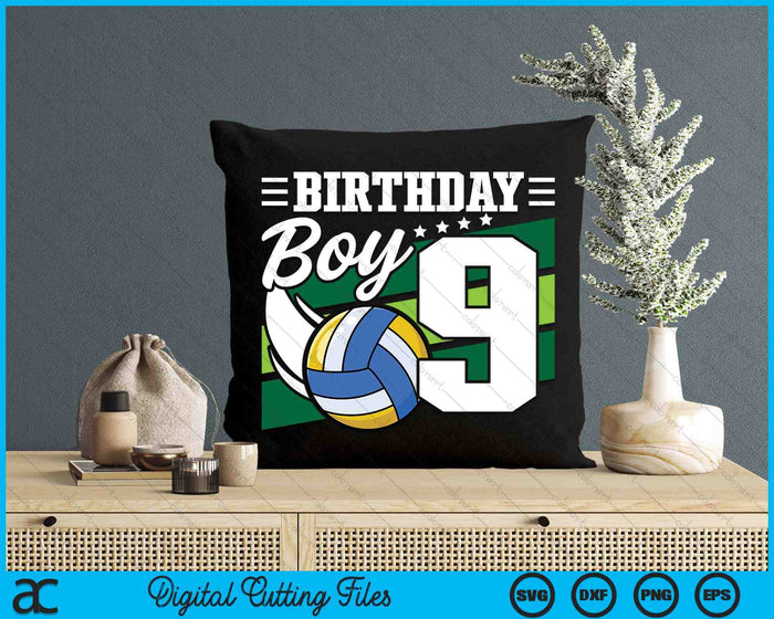 Birthday Boy 9 Years Old Volleyball Lover Birthday SVG PNG Digital Cutting Files Birthday Boy 9 Years Old Volleyball Lover Birthday SVG PNG Digital Cutting Files
