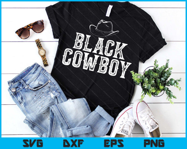 Black Cowboy Vintage SVG PNG Digital Printable Files