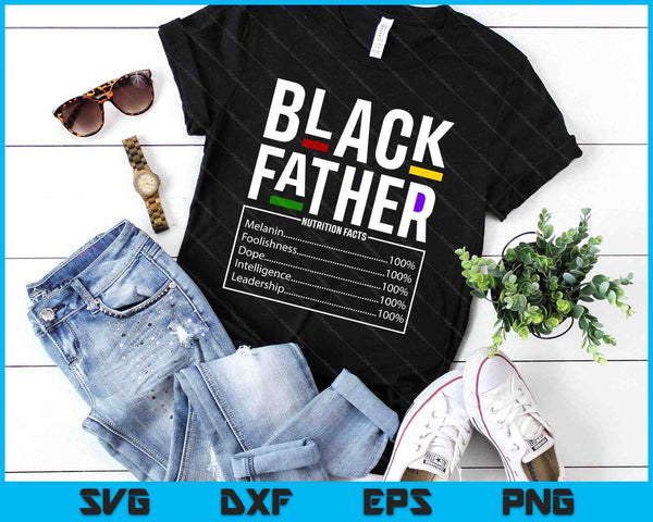 Black Dad Nutrition Facts Father Day Melanin Fathers Day SVG PNG Digital Printable Files