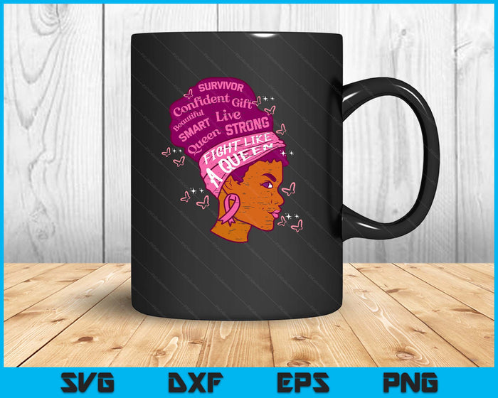 Black Queen African Women Pink Afro Breast Cancer Awareness SVG PNG Digital Printable Files Black Queen African Women Pink Afro Breast Cancer Awareness SVG PNG Digital Printable Files