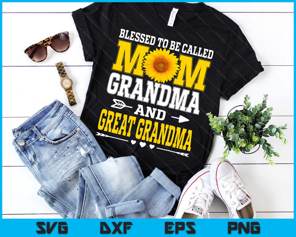 Blessed To Be Called Mom Grandma Great Grandma Mother's Day SVG PNG Digital Printable Files