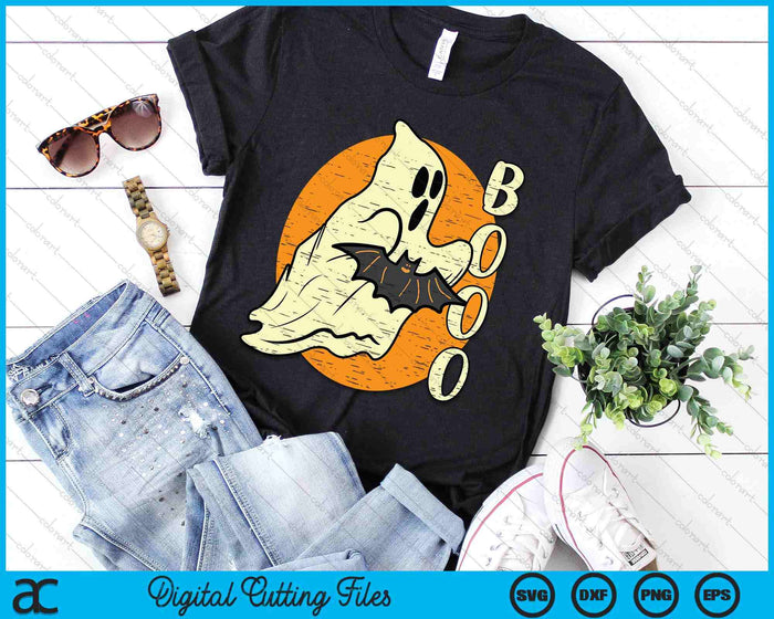 Boo Ghost Bat Retro Vintage Groovy Halloween SVG PNG Digital Cutting Files Boo Ghost Bat Retro Vintage Groovy Halloween SVG PNG Digital Cutting Files