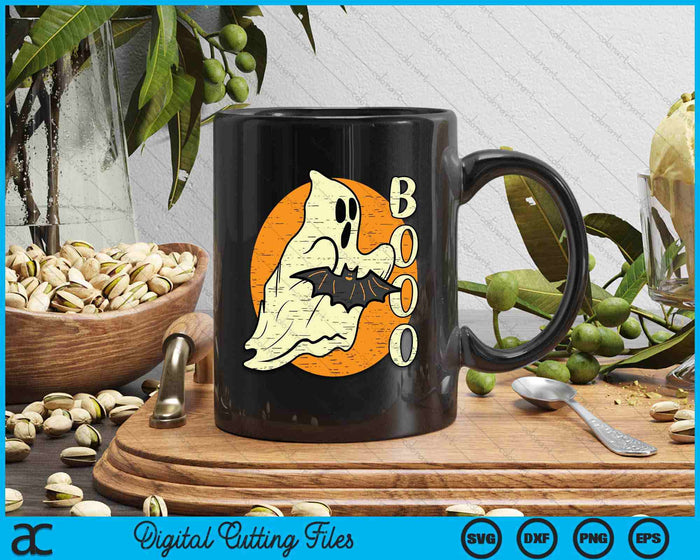 Boo Ghost Bat Retro Vintage Groovy Halloween SVG PNG Digital Cutting Files Boo Ghost Bat Retro Vintage Groovy Halloween SVG PNG Digital Cutting Files