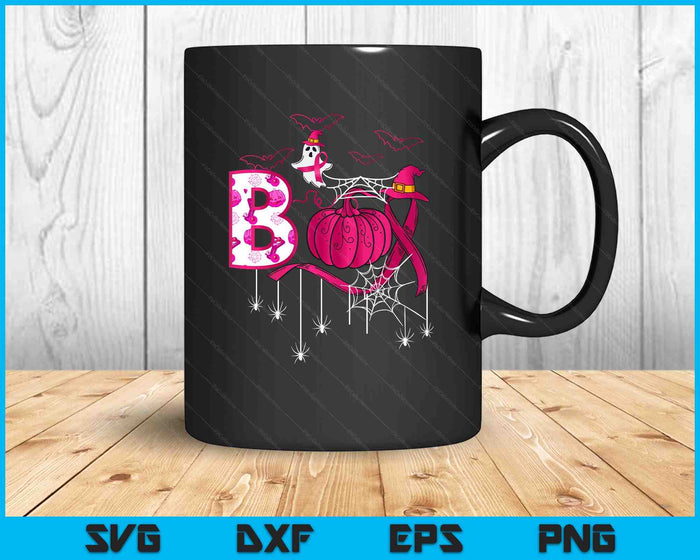 Boo Halloween Pumpkin Pink Ribbon Witch Breast Cancer SVG PNG Digital Printable Files Boo Halloween Pumpkin Pink Ribbon Witch Breast Cancer SVG PNG Digital Printable Files