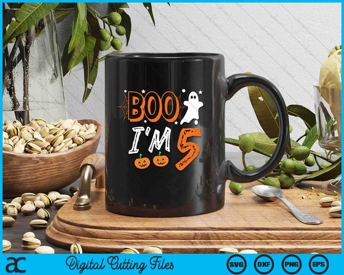 Boo I'm 5 Five Yr Ghost Halloween Costume SVG PNG Digital Cutting File Boo I'm 5 Five Yr Ghost Halloween Costume SVG PNG Digital Cutting File