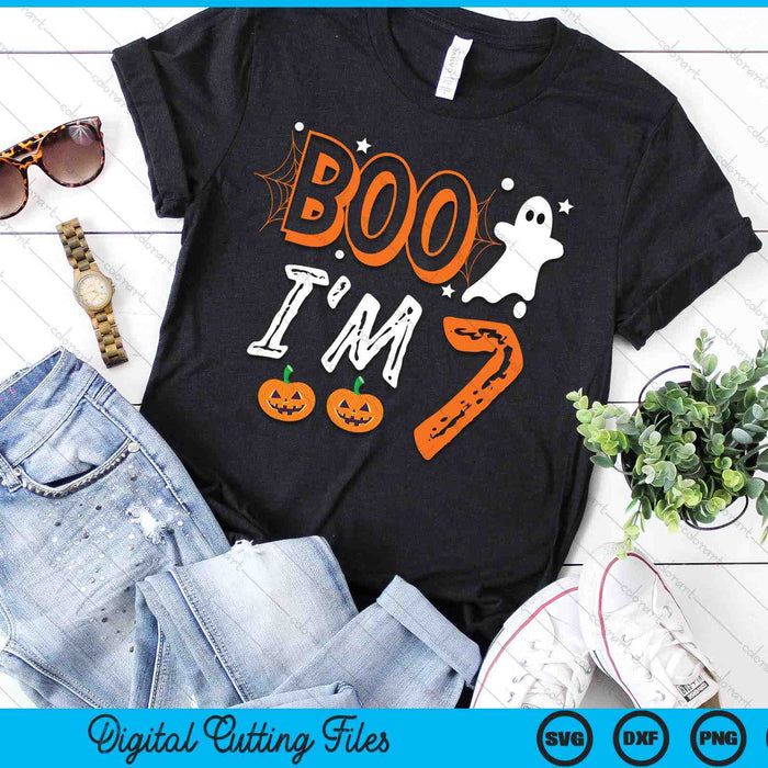 Boo I'm 7 Seven Yr Ghost Halloween Costume SVG PNG Digital Cutting File Boo I'm 7 Seven Yr Ghost Halloween Costume SVG PNG Digital Cutting File