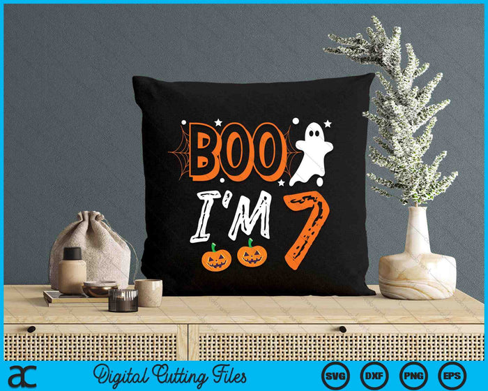 Boo I'm 7 Seven Yr Ghost Halloween Costume SVG PNG Digital Cutting File Boo I'm 7 Seven Yr Ghost Halloween Costume SVG PNG Digital Cutting File