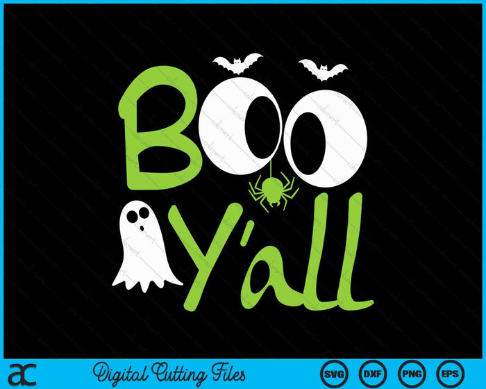 Boo Y'all divertido truco de Halloween o trato SVG PNG archivos de corte digital Boo Y'all divertido truco de Halloween o trato SVG PNG archivos de corte digital