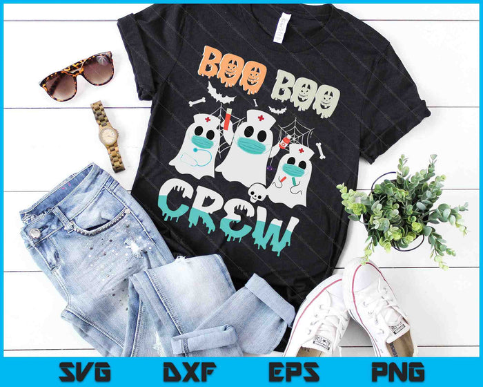 Boo boo Crew Enfermera Halloween Fantasma Traje SVG PNG Archivos de corte digital Boo boo Crew Enfermera Halloween Fantasma Traje SVG PNG Archivos de corte digital