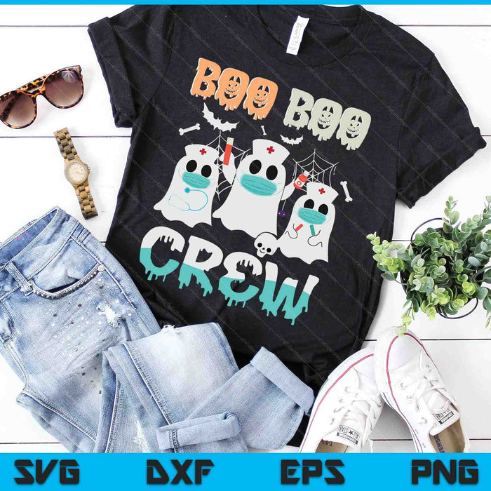 Boo boo Crew Enfermera Halloween Fantasma Traje SVG PNG Archivos de corte digital Boo boo Crew Enfermera Halloween Fantasma Traje SVG PNG Archivos de corte digital