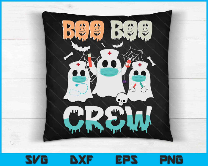 Boo boo Crew Enfermera Halloween Fantasma Traje SVG PNG Archivos de corte digital Boo boo Crew Enfermera Halloween Fantasma Traje SVG PNG Archivos de corte digital