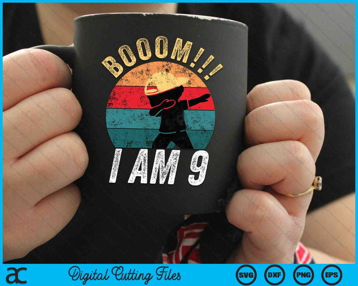 Boom I Am 9 Kids Dabbing Birthday 9 Years SVG PNG Digital Cutting Files Boom I Am 9 Kids Dabbing Birthday 9 Years SVG PNG Digital Cutting Files