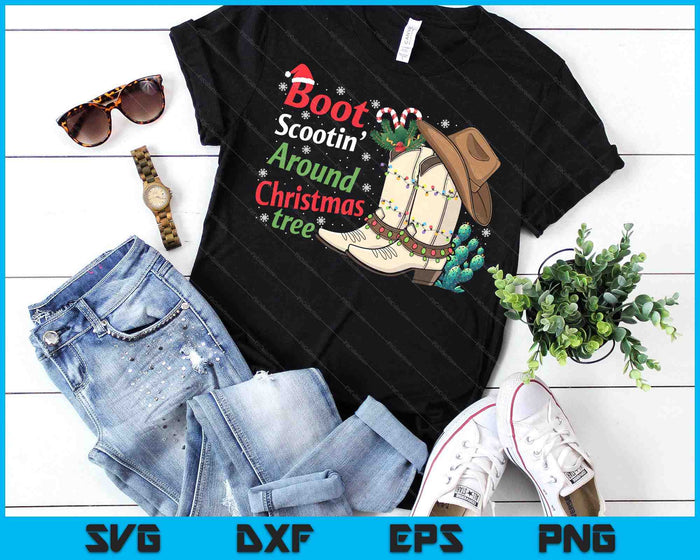 Boot Scootin Around The Christmas Tree Country Western SVG PNG Digital Printable Files Boot Scootin Around The Christmas Tree Country Western SVG PNG Digital Printable Files