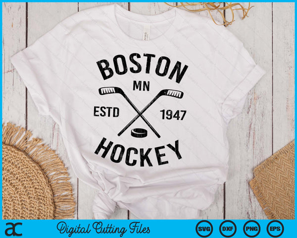 Boston Minnesota Ice Hockey Sticks Vintage Gift SVG PNG Digital Cutting Files