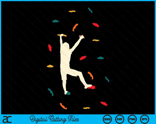 Bouldering Climber Free Climbing Small Rock Formation SVG PNG Digital Cutting Files