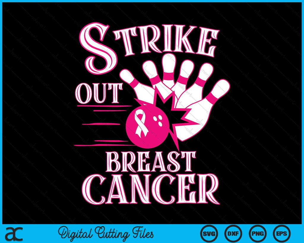 Strike Out Cancer SVG Digital File, Breast Cancer Svg, Baseball Svg