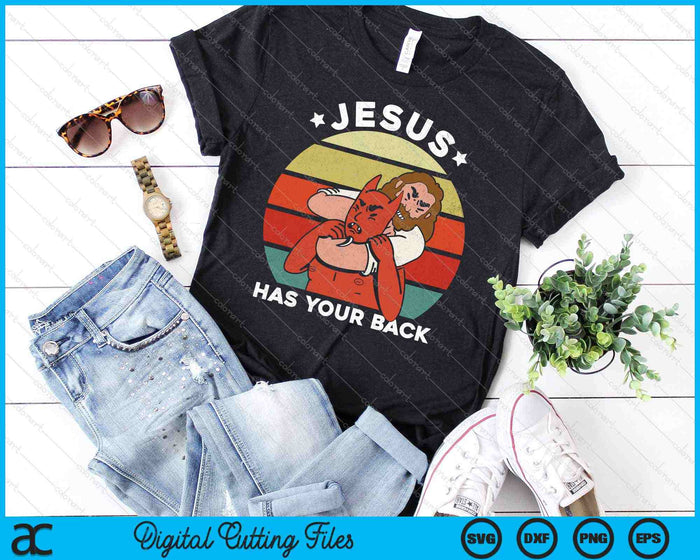 Brazilian Jiu Jitsu Shirt Jesus Shirt Jesus Has Your Back SVG PNG Cutting Printable Files