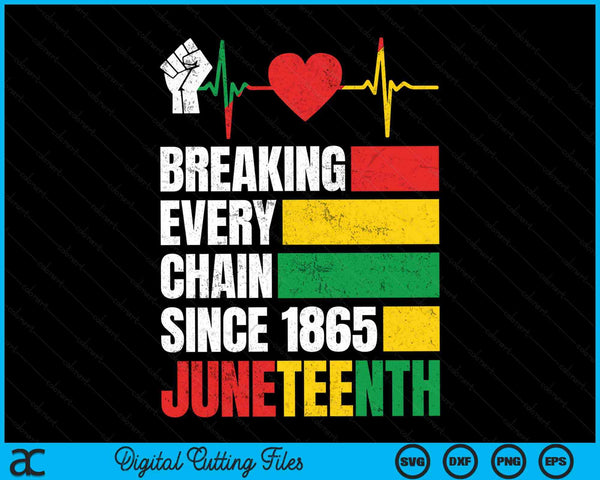 Breaking Every Chain Since 1865 Juneteenth Independence Day SVG PNG Digital Cutting Files