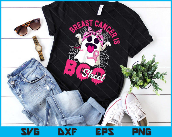 Breast Cancer Is Boo Sheet Halloween Breast Cancer Awareness SVG PNG Digital Printable Files