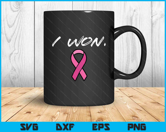 Breast Cancer Survivor I Won Pink Ribbon Awareness SVG PNG Digital Printable Files Breast Cancer Survivor I Won Pink Ribbon Awareness SVG PNG Digital Printable Files