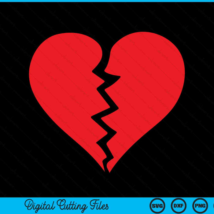 Broken Heart Heartbreak SVG PNG Digital Cutting File