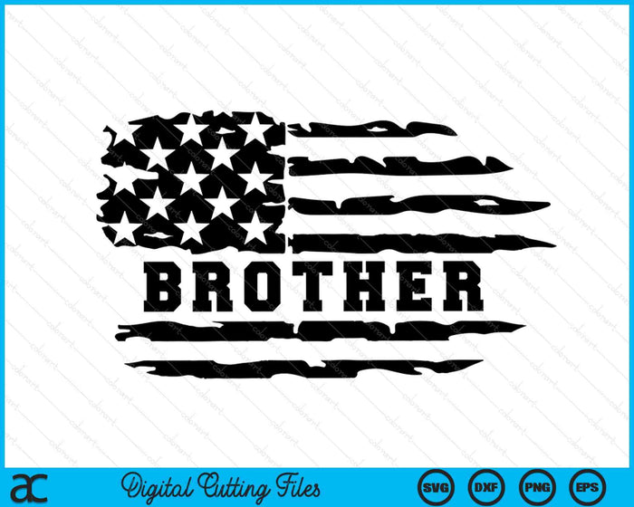 Brother Distressed American Flag SVG PNG Digital Cutting Files Brother Distressed American Flag SVG PNG Digital Cutting Files
