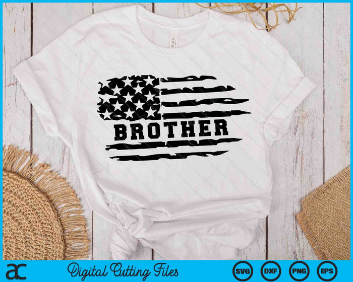 Brother Distressed American Flag SVG PNG Digital Cutting Files Brother Distressed American Flag SVG PNG Digital Cutting Files