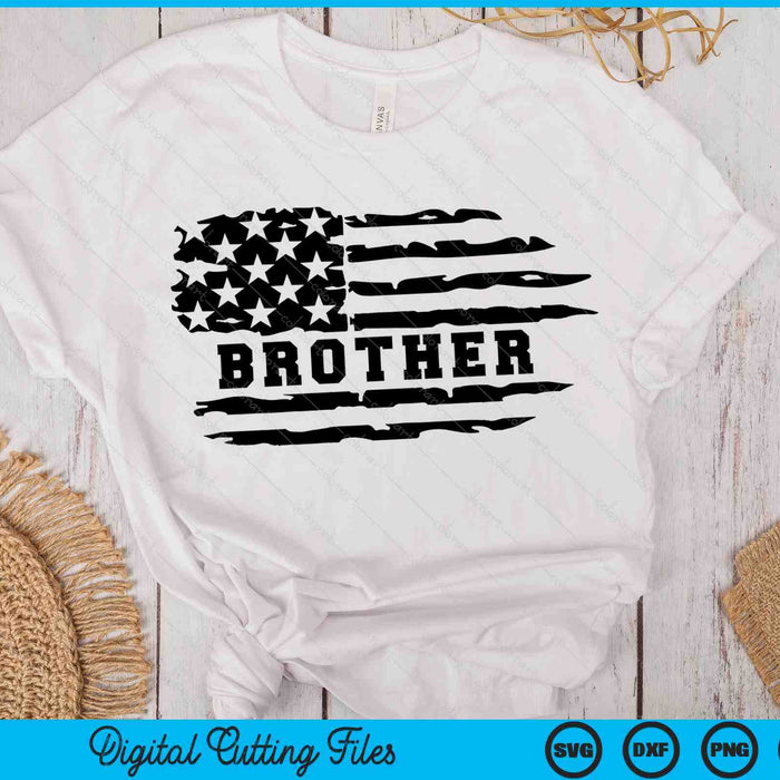 Brother Distressed American Flag SVG PNG Digital Cutting Files Brother Distressed American Flag SVG PNG Digital Cutting Files