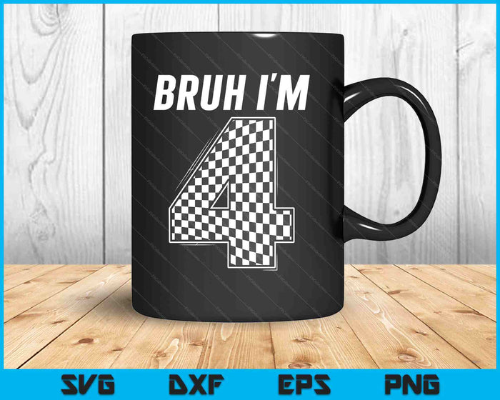Bruh I'm 4 Year Old Boy Two Car Racing 4th Birthday Race Car SVG PNG Digital Printable Files Bruh I'm 4 Year Old Boy Two Car Racing 4th Birthday Race Car SVG PNG Digital Printable Files