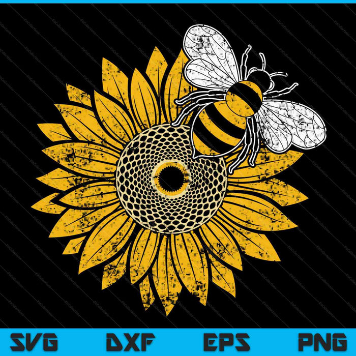 Bumblebee Sunflower Springtime Save The Bees Honeybee SVG PNG Digital Cutting Files