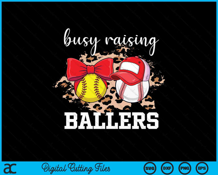 Busy Raising Ballers Softball and Baseball Leopard Print Mom SVG PNG Digital Printable Files Busy Raising Ballers Softball and Baseball Leopard Print Mom SVG PNG Digital Printable Files
