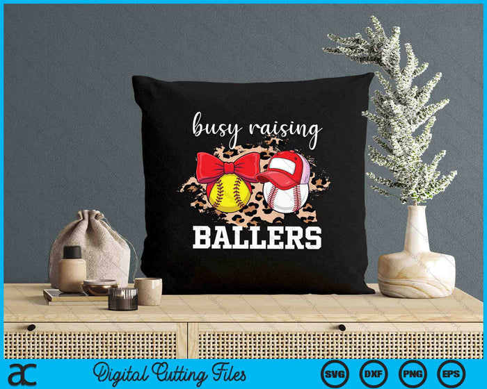 Busy Raising Ballers Softball and Baseball Leopard Print Mom SVG PNG Digital Printable Files Busy Raising Ballers Softball and Baseball Leopard Print Mom SVG PNG Digital Printable Files