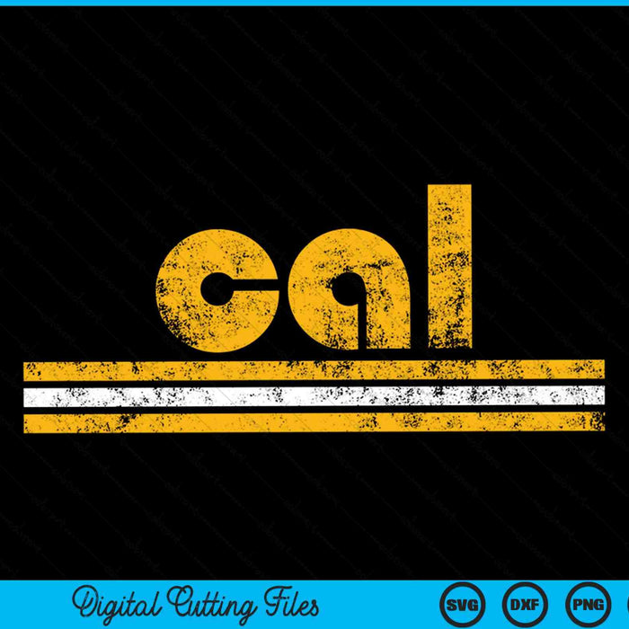 Cal Retro Three Stripe California Throwback SVG PNG Digital Cutting Files