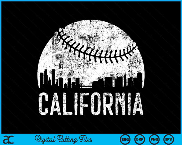 California Skyline Vintage California Baseball SVG PNG Digital Cutting Files