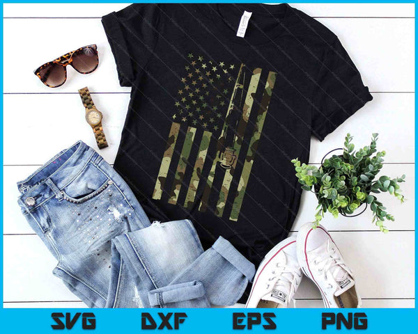 Camo Us Flag Fishing Rod Pole Vintage Patriotic Fisherman SVG PNG Digital Printable Files