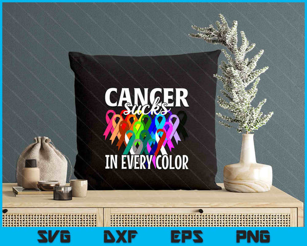 Cancer Sucks In Every Color Fighter  Fight The Cancer SVG PNG Digital Printable Files